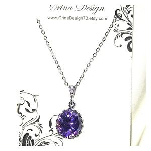 Purple gemstone necklace